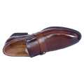 Chocolate Leather None Lace Side Clip On  Black Horse  Formal Shoes For Men. 