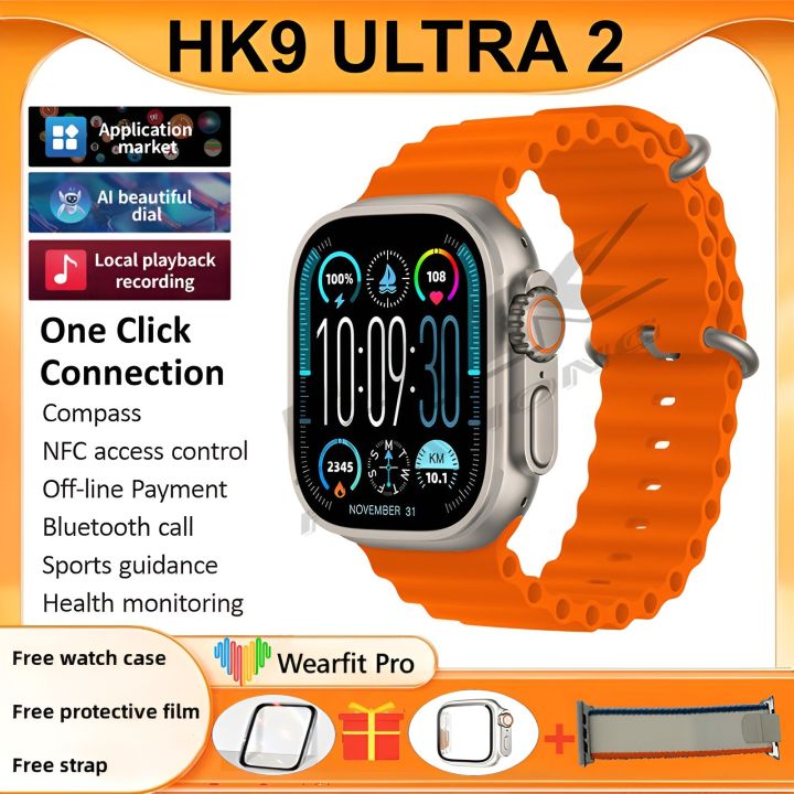 HK9 Ultra 2 AMOLED Smart Watch Men HK8 Upgraded ChatGPT NFC Smartwatch 4GB ROM