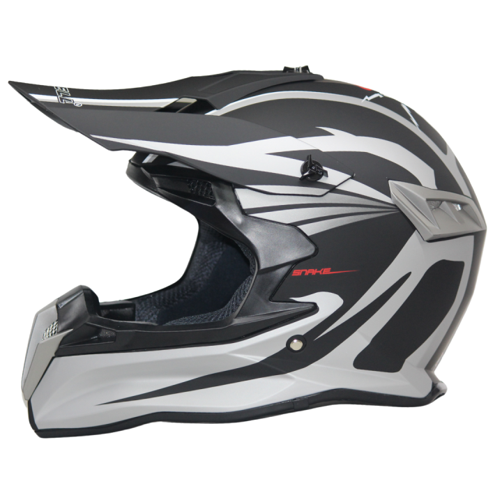 Shell Helmet Motorcycle Shell Snake Matt Black Silver Offroad Motorcycle Helmet | Daraz.com.np
