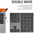 Financial 2.4G and Bluetooth Wireless Keyboard Rechargeable 35 Keys Mini Digital Keypad Portable Slim Design Wireless Numeric Keypad Laptop Notebook. 
