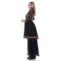 Black Color Minimal V-neck Design Full Sleeves Plain Kurtha Surwal Set With Shawl For Women. 