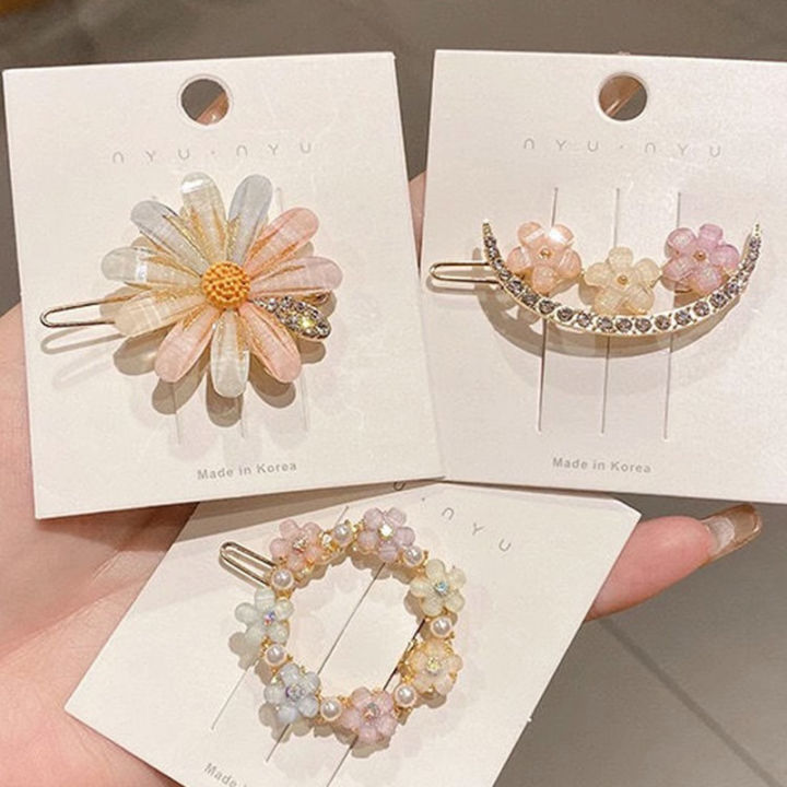 4%20Piece%20Set%20Korean%20Hair%20Clips%20For%20Girls,%20Fancy%20Bling%20Lady%20Girls%20Hair%20Accessories%20Pearl%20Resin%20Acrylic%20Hair%20Clips%20Rhinestone%20Set%20-%20Image%202