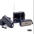 LP-V69 Solar Powered Mini Bluetooth Speaker with FM Radio – Portable Wireless Stereo Woofer, USB/TF/AUX Support, 5W Output. 