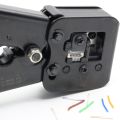 Ethernet Passthrough Crimper for LAN Cable with 8 pin RJ45 and 6 pin RJ11 Telephone Cable Pass Through Clamper. 