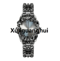 Xujiguanghui CARLIEN Gothic Claw Watch for Men – Unique Stainless Steel Wristwatch, Luminous Hands, Waterproof Quartz Movement, Futuristic Melting Style. 
