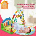 Newborn Baby Piano Mat - Multifunction Fitness Rack with Rattle Activity Play Mat - Kids' Educational Toy. 