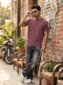 NKT Vintage Wash Panel Stitch Tee | Slim Regular Fit Cotton Tee | Minimalist Summer Top Top For Men. 
