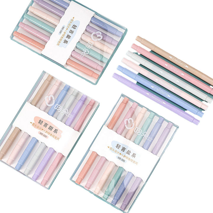 RHS%20Online%206PCS%20Double%20Head%20Tips%20Highlighter%20Morandi%20Soft%20Tip%20Light%20Color%20Eye%20Protection%20Marker%20Pen%20DIY%20Photo%20Diary%20Journal%20Fluorescent%20Pens%20-%20Image%202