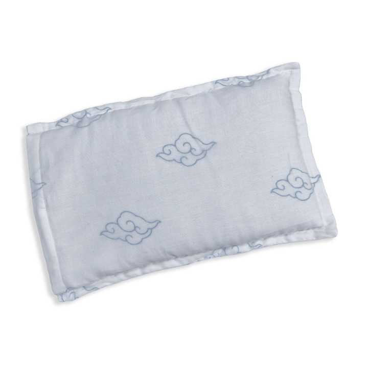 Kokroma Refillable Mustard Seed Baby Pillow | Natural Flat Head Prevention | 0-6 Months | 100% Cotton | 16" x 10.5"