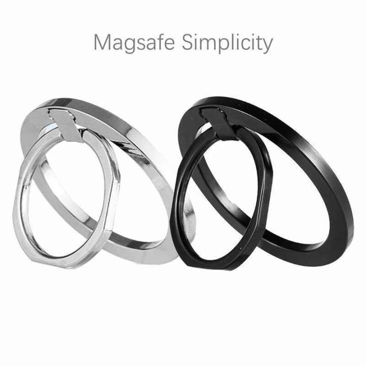 Rotating Magnetic Rings Magsafe metal strong magnetic suction rotating folding ring phone ...