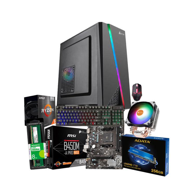 Budget Gaming PC Desktop with Ryzen 5 5600G / 8GB RAM / 256G SSD RGB ...