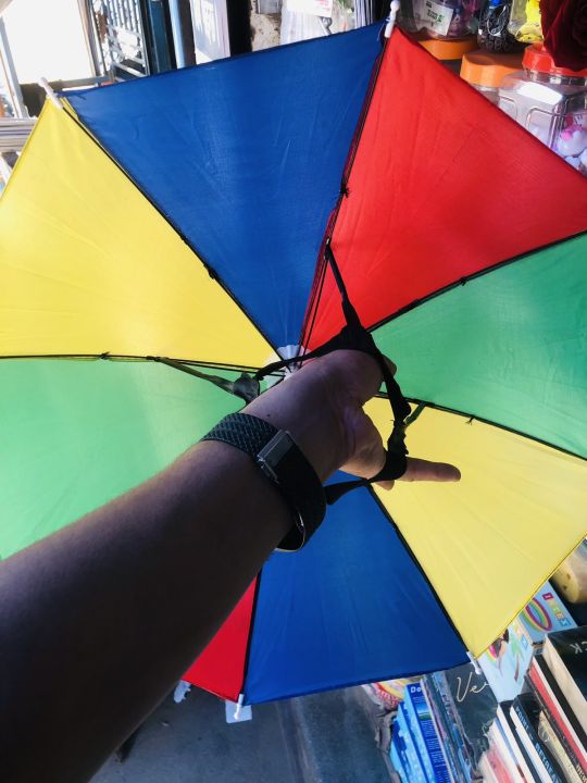 Umbrella%20Hat%20for%20Adults%20and%20Kids%20Rainbow%20Umbrella%20Hat%20Funny%20Umbrella%20Hat%20Adult%20and%20Kids%20Folding%20Umbrella%20Cap%20Folding%20Waterproof%20Elastic%20Fishing%20Rain%20Hats%20for%20Beach%20Fishing%20Hiking%20Party%20(Multicolor)%20-%20Image%203