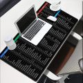 Anti-Slip Keyboard Mouse Pad With Office Excel Microsoft Software Shortcuts Key Patterns, Clear Extended Large Cheat Sheet-Color Black. 