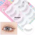 Difutagui High Quality 5 Pairs V-shaped Natural False Eyelashes Transparent Stem Portable 3D Korean Manga Eyelashes Eye Makeup Eyelashes Supplies Wholesale. 