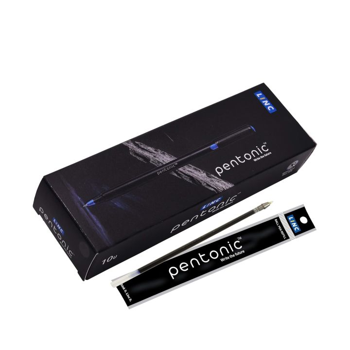 Pentonic Ball Pen Refill | Black, Blue & Red Ink | Pack of 10