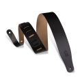 Levy's Leathers M26-BLK Chrome - Tan Leather Guitar Strap - Black. 