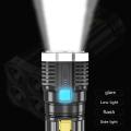 Original Strong Light Flashlight Camping Torch Rechargeable Multifunctional Portable Hand Lantern with 4 Lamp Beads and COB Side Light. 