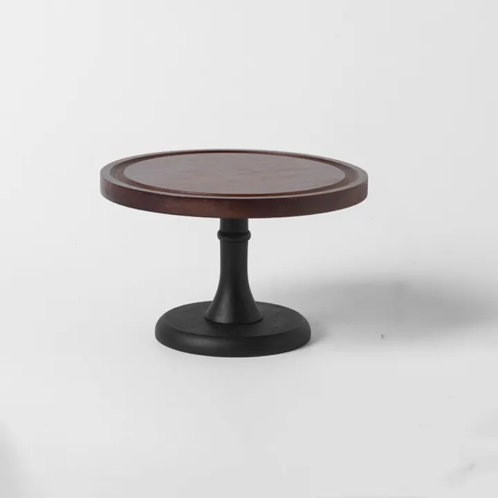 Decorative%208%20Inch%20Wooden%20Cake%20Stand%20High%20Base%20Household%20Fruit%20Snacks%20Storage%20Tray%20Circular%20Shape%20Dessert%20Pastry%20Display%20Stand%20Party%20-%20Image%209