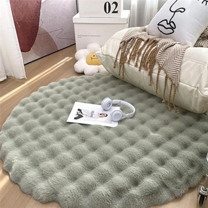 Round%20Carpets%20for%20Living%20Room%20Plush%20Floor%20Mat%20Soft%20Area%20Rugs%20Bedroom%20Bedside%20Mat%20Rug%20Room%20Decor,Pink,1X1M%20Easy%20Install%20-%20Image%207