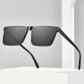 Polarized Rectangle Square Black Sunglasses For Men. 