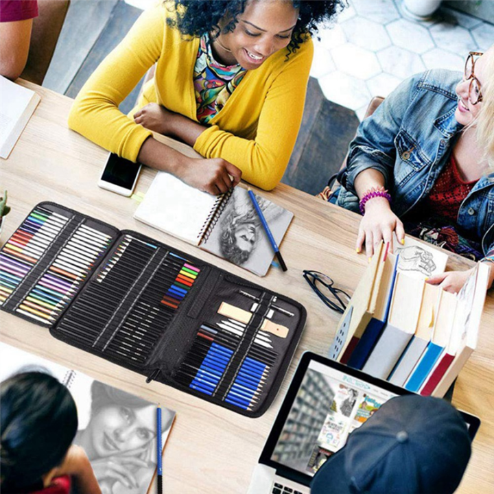 Professional%20Color%20Pencil%20Set%20for%20Drawing%20and%20Sketch%20with%2072Pcs%20Graphite%20Color%20Pencil%20Charcoal%20Rod%20Tool%20Zipper%20Canvas%2029.5%20X%2021%20X%204cm%20-%20Image%202