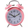 Alarm Clock Twin Bell Metal Desk Table Analog Clock Silent with Night Light for Home Office - Clocks |. 