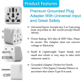 3X US Travel Plug Adapter EU/UK/AU/In/CN/JP/Asia/Italy/Brazil to USA (Type B), 3 USA Plug, Charger Converter White. 