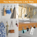 Adhesive Hooks for Hanging Heavy Duty - 12 Pack Wall Hooks 13Lb(Max), Sticky Hooks Waterproof, Wall Hangers. 