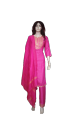 Pink Rayon  Kurta Set And  Shawl For Women. 