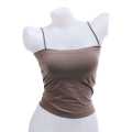 Light Brown Spandex Stretchable Plain Design Tube Sando / Cami Top For Women. 