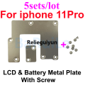 Relieguiyun 【ToyHorizon】5Set LCD Battery Metal Cover Plate and Screws iPhone 11 13 14 15 Pro Max 12 Mini Inner Metal Bracket Clip Plate Screw Bargain price. 
