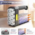 Wenefang Solar Searchlight 3 Lighting Modes Solar Rechargeable Portable Lamp Multifunctional Camping Emergency Luxury Light Outdoor Waterproof Strong Light Cob Torchlight 8 COB Ultra Bright Flashlight. 