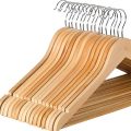 Brown Cloth Hanger, 6 Pcs Wooden. 