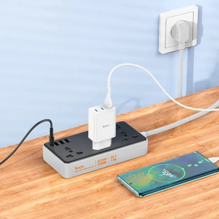 HOCO%20AC7A%2010A%2017W%207%20Port%20USB%20Charger%203USB-A+1USB-C+3AC%20Fast%20Charging%20Multiplug%20-%20Image%203