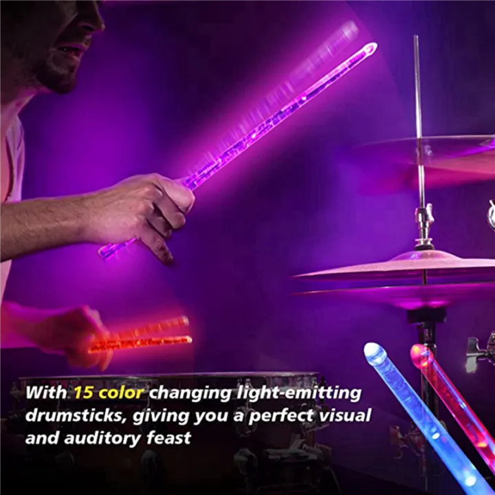 OUMERY%202X%20LED%20Light%20Emitting%20Drumsticks%2015%20Colour%20Gradient%20USB%20Rechargeable+Switch%20Electronic%20Drumsticks%20for%20Stage%20Performance%20-%20Image%206