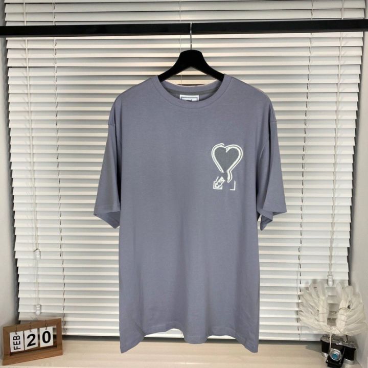 25%20Summer%20New%20Fashion%20Brand%20A*I%20Heart%20Patch%20Round%20Neck%20Short%20Sleeve%20Loose%20Fit%20Unisex%20Casual%20Versatile%20Fashion%20Top%20T%20T-shirt%20-%20Image%204