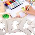 For Kids Montessori Toys Christmas Gift Drawing Stencils Kit Kids Accessories Arts Crafts Set Puzzle Toys Puzzles Board Learning Educational Toys DIY Painting Template Wooden Stencil Outer Board Wooden Painting Stencils. 