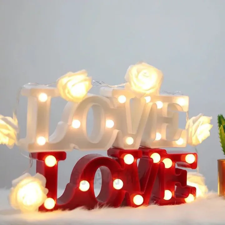 NEW 【Innovative design】3D Love Heart LED Letter Lamps Indoor Decorative ...
