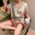 DISICHEN Women's Pajamas Short Sleeves Lapel Cardigan Girl Clothes Home Wear Two-Piece Woodland Bird Print Sleepwear Student Nightwear New style. 