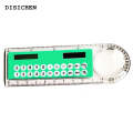 DISICHEN Original Solar Ruler Calculator Multifunctional Large Display Screen Stationery 3 in 1 10cm Length Solar Card Ruler for School. 