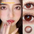 NATURAL CONTACT LENSES OF THE YEAR, SOFT COLOR PRESCRIPTION RED MORNINGCON MYOPIA CONTACT LENSES, EYE MAKEUP. 