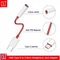 OnePlus Type-C To 3.5mm Audio Adapter Dongle .One Plus USB Type C Converter Cable To 3.5 mm Earphone Jack Adapter.. 