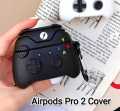 Hard Silicone Cover 3D Game Controller Design Case Compatible with Apple AirPods Pro - Black. 