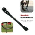 Durable Single Leg Kickstand Universal Mountain Bike Kickstand Aluminum 26cm-36cm Aluminum Bicycle Kick Stand Black Road Bicycle Holder MTB Road. 
