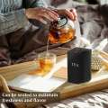 Canister Set Coffee Sugar and Tea Storage Container Metal with Bamboo Lid Square Black Snack Jars Kitchen 1000 ML. 