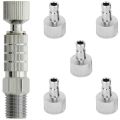 Airbrush Quick Release Disconnect Quick Coupler Plug Fitting with 5 Male Fittings, 1/8 Inch BSP Male Female Coupling Set. 