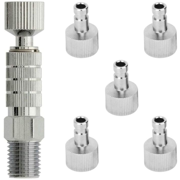 Airbrush Quick Release Disconnect Quick Coupler Plug Fitting with 5 Male Fittings, 1/8 Inch BSP Male Female Coupling Set