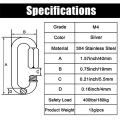 12 PCS Quick Link 5/32 Inch Heavy Duty Carabiner D Shape Chain Links Silver Quick Link for Camping Hiking Outdoor Equipment Locking. 