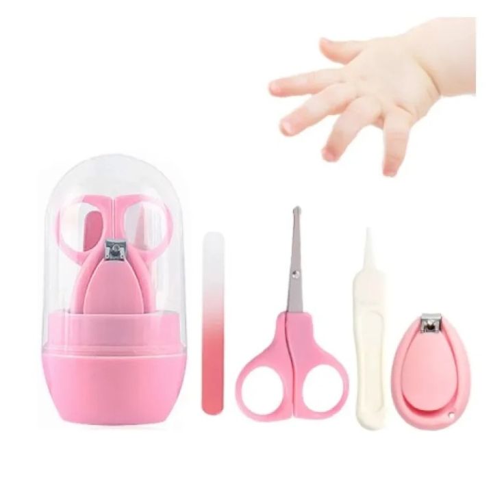 4pcs Baby Nail Care Kit Newborn Nail Trimmer, Clipper, Scissors