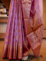 Dola Silk Saree With Golden Jari Work Blouse Piece Attached. 